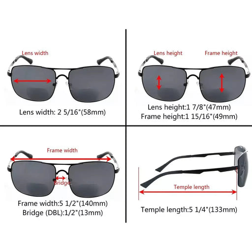 eyekeeper.com Pilot Style Bifocal Sunglasses SG804 Sunglasses