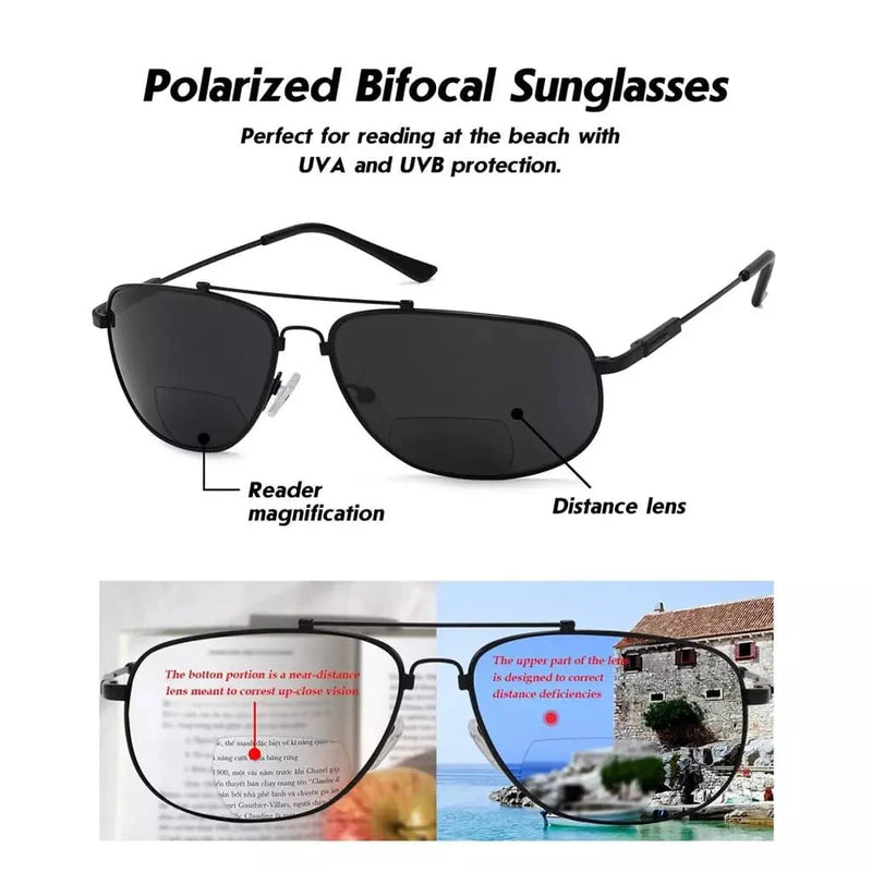 eyekeeper.com Pilot Style Metal Polarized Bifocal Sunglasses PGSG1803 Sunglasses