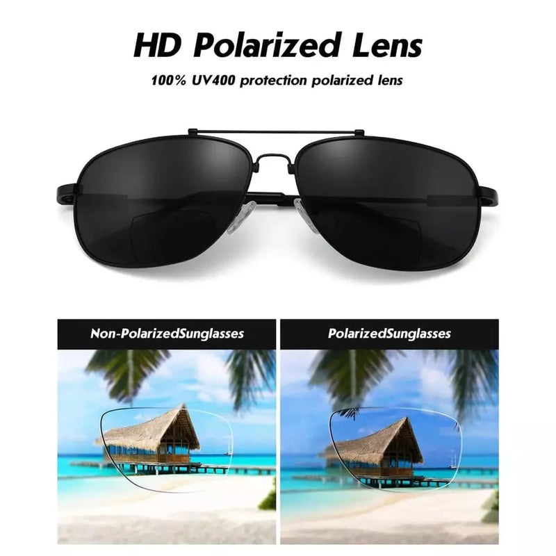 eyekeeper.com Pilot Style Metal Polarized Bifocal Sunglasses PGSG1803 Sunglasses