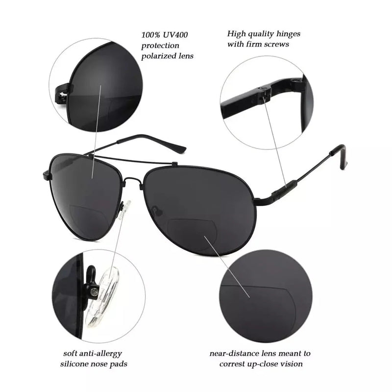 eyekeeper.com Pilot Style Polarized Bifocal Sunglasses PGSG1802 Sunglasses