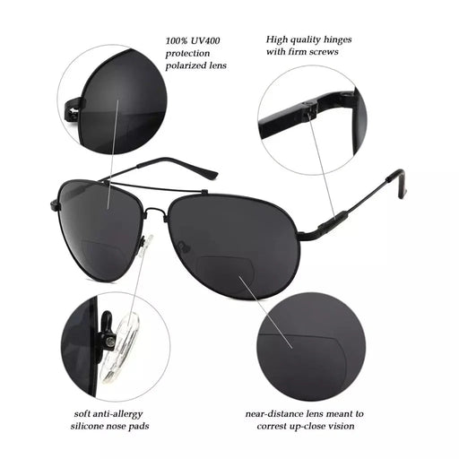 eyekeeper.com Pilot Style Polarized Bifocal Sunglasses PGSG1802 Sunglasses