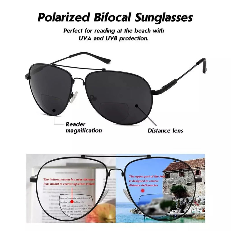 eyekeeper.com Pilot Style Polarized Bifocal Sunglasses PGSG1802 Sunglasses