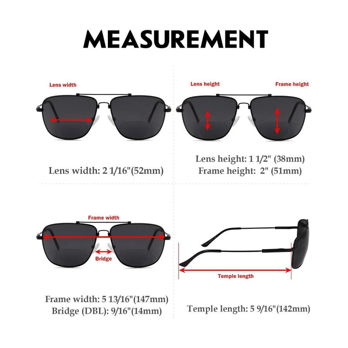 Eyekeeper.Com - Pilot Style Polarized Bifocal Sunglasses Readers Pgsg1801