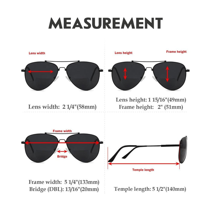 Eyekeeper.Com - Polarized Bifocal Sunglasses Pilot Style Readers Pgsg1804