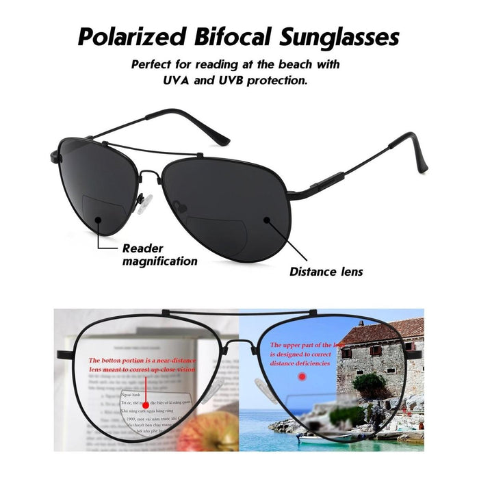 Eyekeeper.Com - Polarized Bifocal Sunglasses Pilot Style Readers Pgsg1804