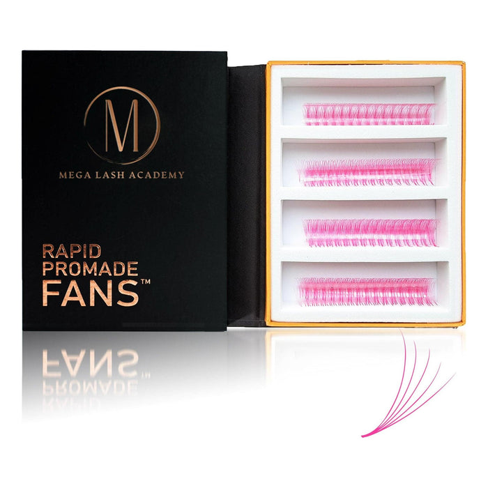 Mega Lash Academy - Pink 5D Rapid Promade Fans - 600 Fans