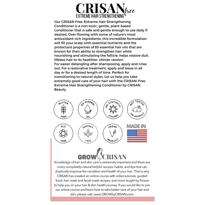 PINK LABEL - CRISAN Free: Extreme Hair Strengthening Conditioner 32oz