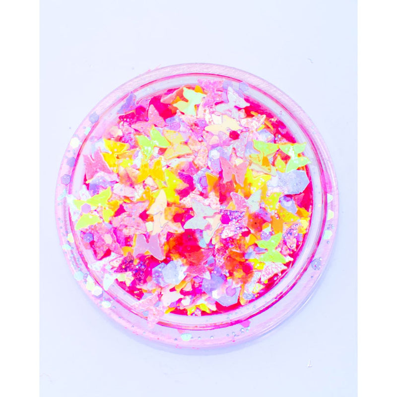 Lunautics Paris - Pink Chunky Glitter with Butterflies Chunky Glitter