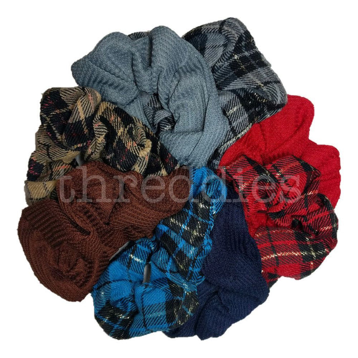 Threddies Plaid And Thermal Scrunchies // Set Of 8