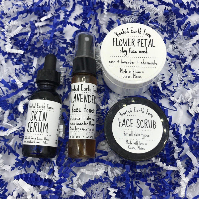 Rooted Earth Farm + Apothecary Botanical Skin Care Gift Set Face Masks + Scrubs