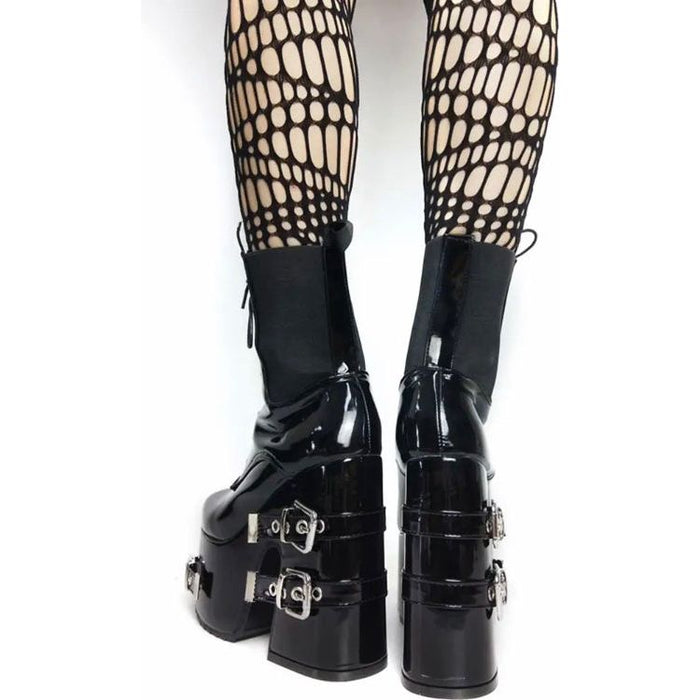 Platform Thick High Heels Gothic Style Motorcycle Boots Women