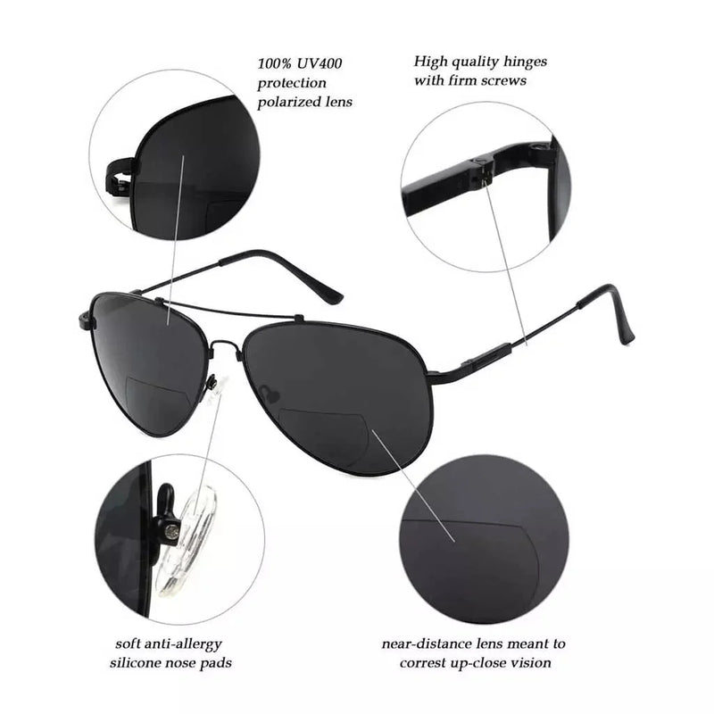 eyekeeper.com Polarized Bifocal Sunglasses Pilot Style Readers PGSG1804 Sunglasses