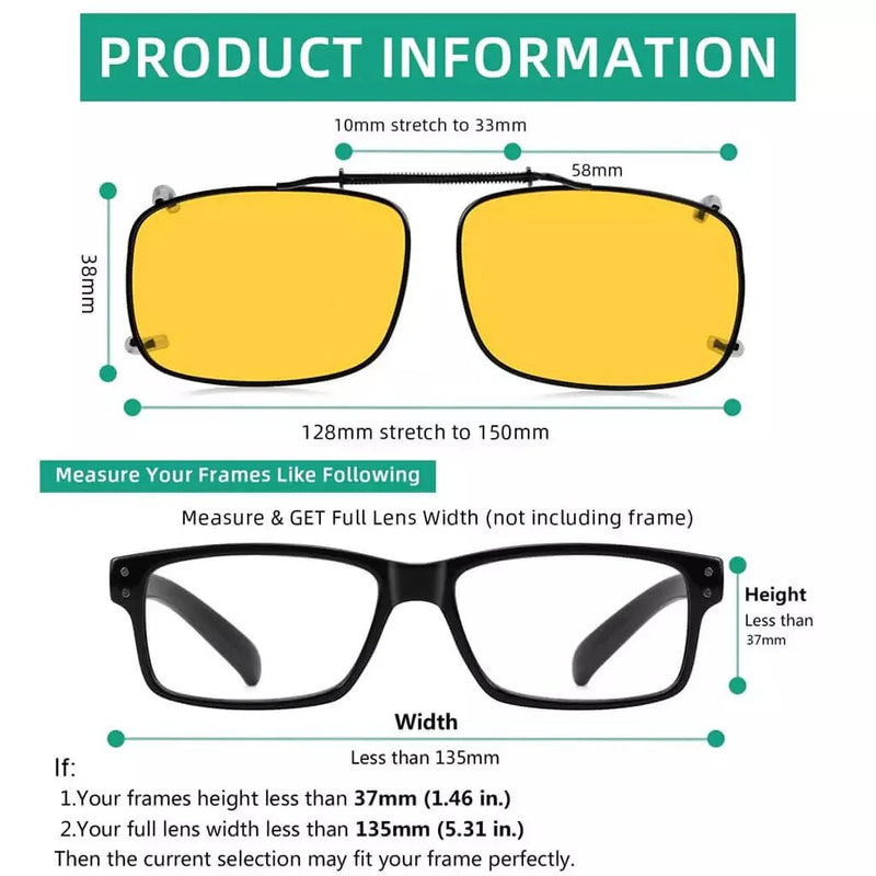 eyekeeper.com 3 Pack Polarized Clip on Night Vision Driving Glasses C60 (58MMx38MM) Sunglasses