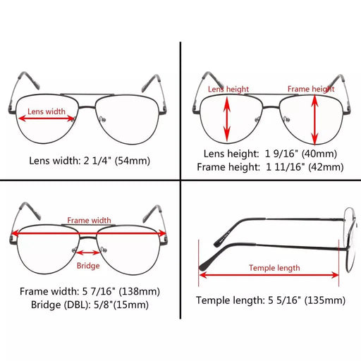 eyekeeper.com Polycarbonate Lens Pilot Bifocal Reading Glasses SG1502 Eyeglasses