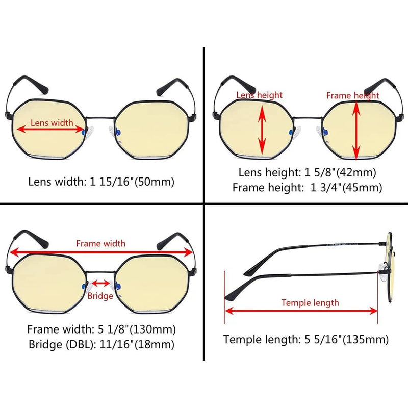 eyekeeper.com Polygon Design Blue Light Blocking Eyeglasses LX19026-BB60 Eyeglasses
