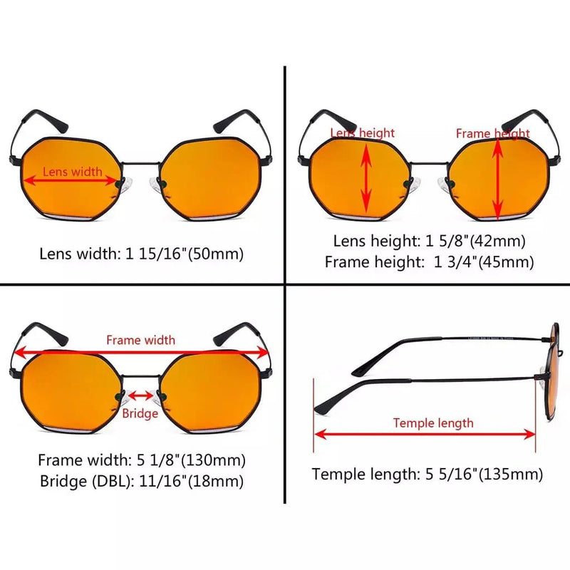 eyekeeper.com Polygon Design Blue Light Blocking Eyeglasses LX19026-BB98 Eyeglasses White Smoke Black Silver / without magnification,Gold Red / without magnification