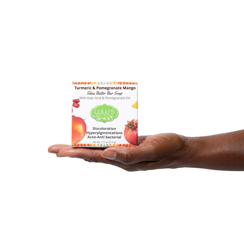 Lulu’s Holistics Pomegranate Mango Turmeric Kojic Shea Butter Bar Soap – Brightening Cleanse Bar soap