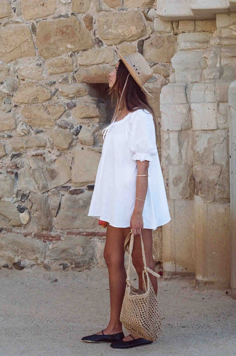 Portofino Dress - White Linen Dress