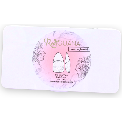 Red Iguana LLC Soft Gel Stiletto tips / Full Cover / Pre-Roughened Nail Tips