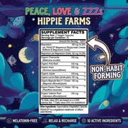 Hippie Farms Premium Sleep Aid Formula - Peace, Love, and ZZZ's Blend Vitamins & Supplements