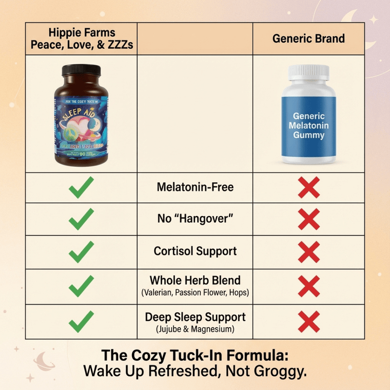 Hippie Farms Premium Sleep Aid Formula - Peace, Love, and ZZZ's Blend Vitamins & Supplements