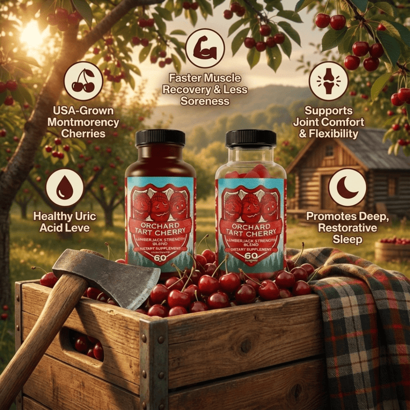 Hippie Farms Premium Tart Cherry Blend - Inflammation, Uric Acid, Sleep, Muscle Recovery Vitamins & Supplements