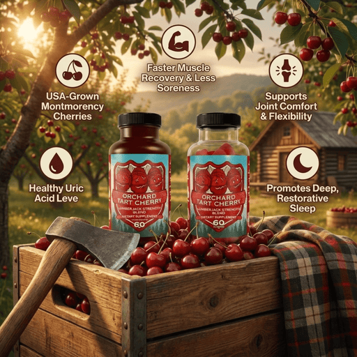 Hippie Farms Premium Tart Cherry Blend - Inflammation, Uric Acid, Sleep, Muscle Recovery Vitamins & Supplements