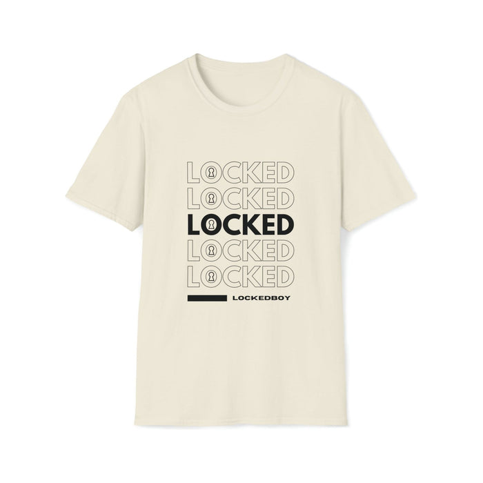 LeatherDaddy Skin Co. - LOCKED Inspo (black text) - Chastity Shirts by LockedBoy Athletics