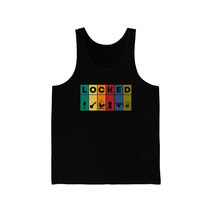 LeatherDaddy Skin Co. - LOCKED Blocks Tank Top - LockedBoy Athletics Chastity Themed Tshirts