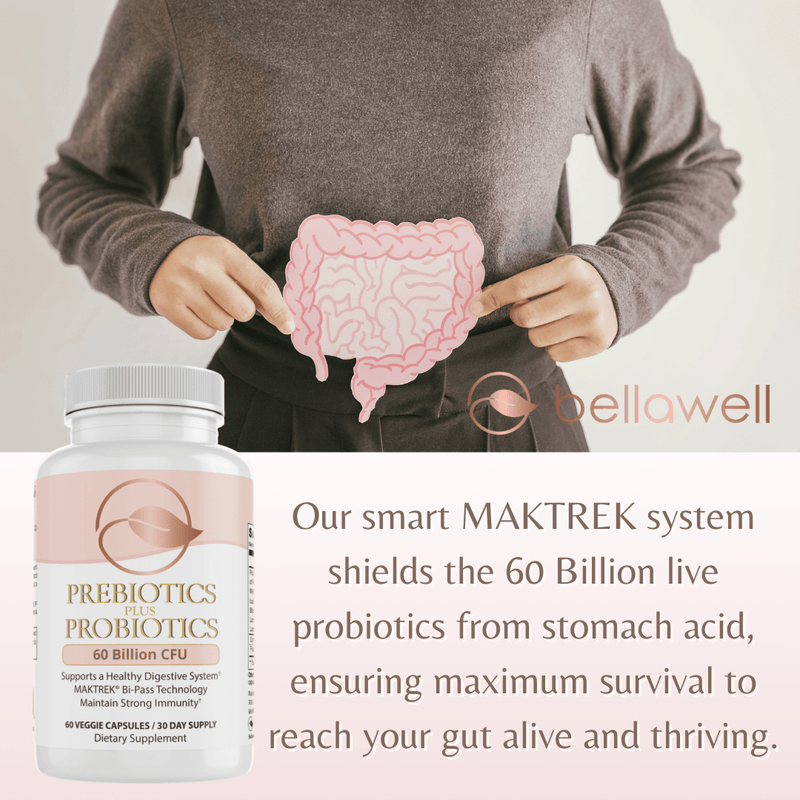 Bellawell Health Probiotics 60 Billion by Bellawell Capsules Misty Rose
