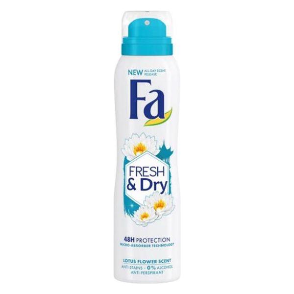 Fa Fa Fresh & Dry Lotus Flower Scent (0% Alcohol ) Anti Perspirant Spray Deodorant- 150 ml / 5.07 Oz Personal Care