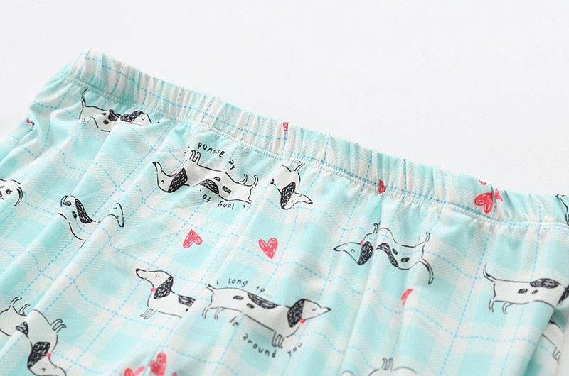 Cute Dachshund Printed Summer Pajama Set for Women by Dach Everywhere