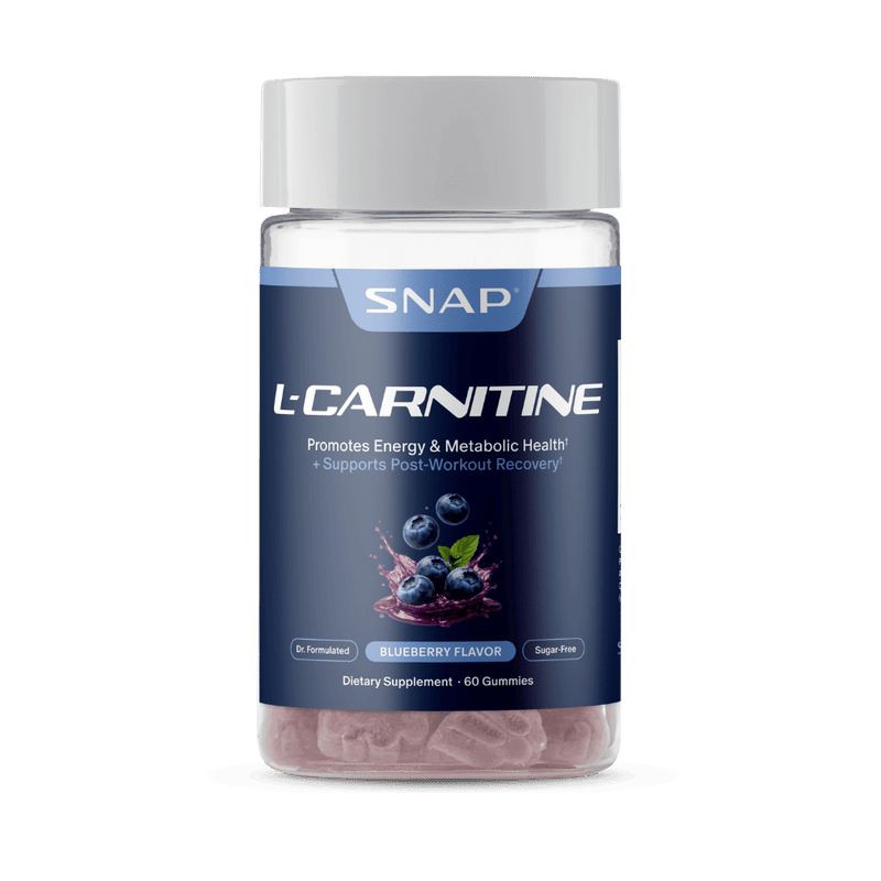 Snap Supplements L-Carnitine Sugar-Free Blueberry Gummies Gray