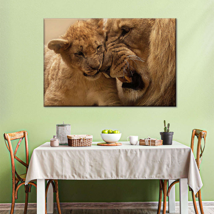 Bonding Lions Wall Art