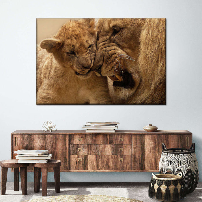 Bonding Lions Wall Art