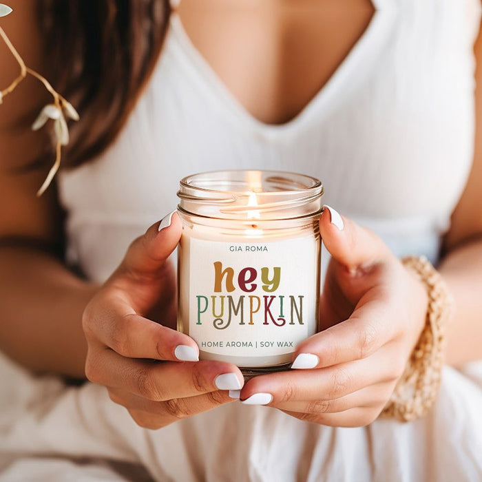 Hey Pumpkin Baked Pumpkin Pie Candle with Gold Lid