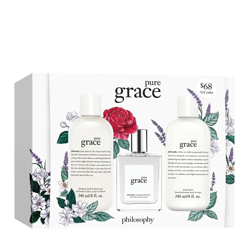 Nava Beauty Philosophy Pure Grace EDT Gift Set Trio Bath &amp; Body White Smoke Default Title