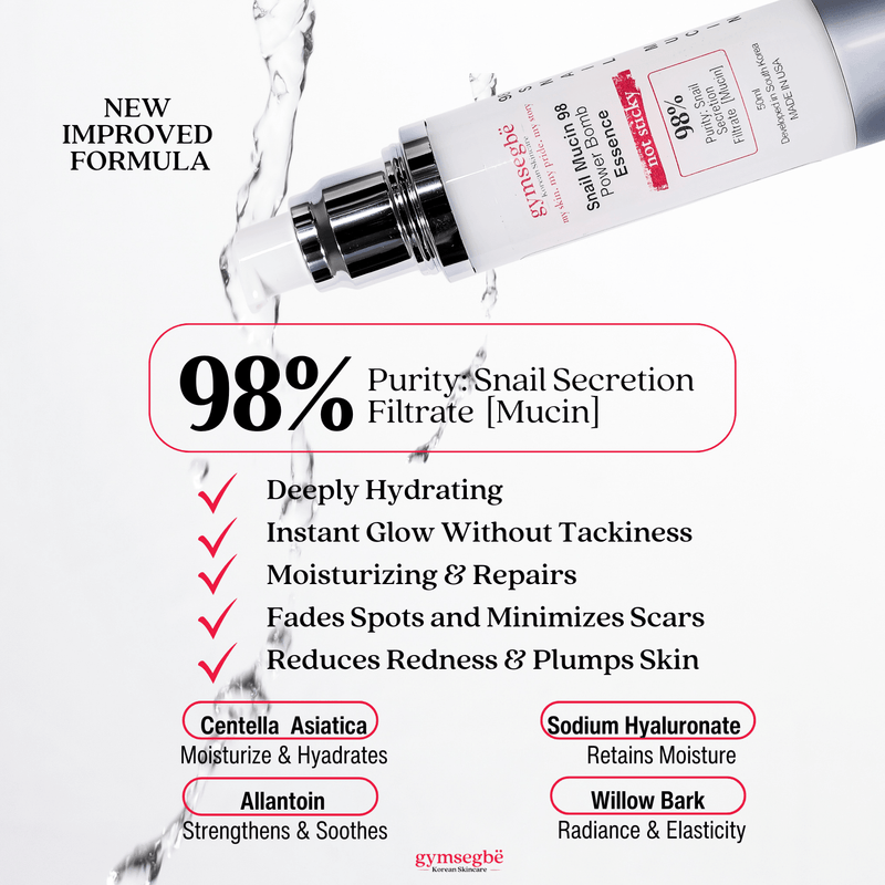 gymsegbë Snail Mucin 98 Power Bomb Essence Anti-Aging Facial White Smoke 1 Bottle,2 Bottles Save $0.99,3 Bottles Save $2.98,4 Bottles Save $4.97