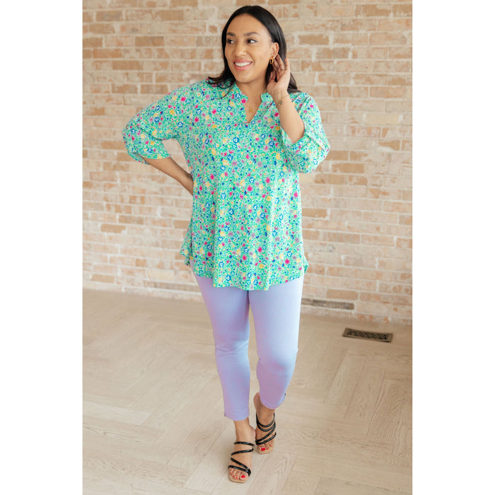 Lizzy Top in Emerald Floral