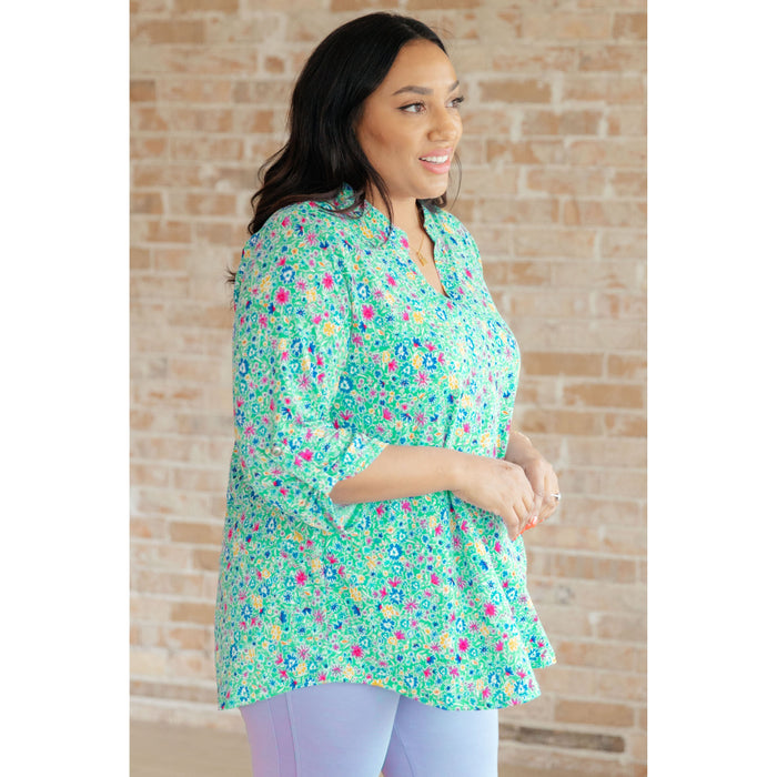 Lizzy Top in Emerald Floral