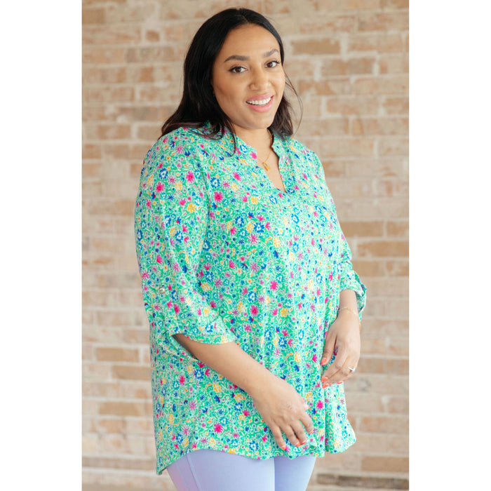 Lizzy Top in Emerald Floral