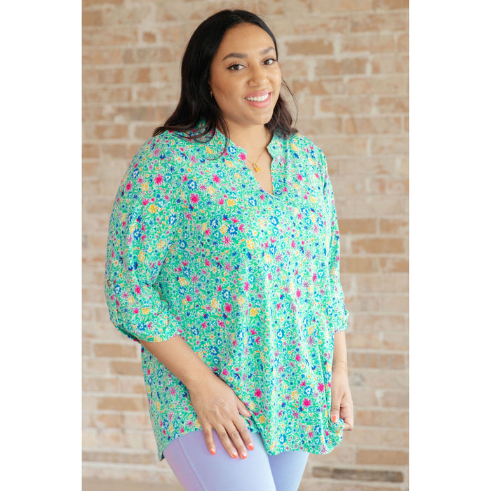 Lizzy Top in Emerald Floral