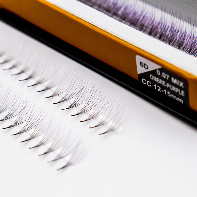 Mega Lash Academy Purple Ombré 6D Rapid Promade Fans - 600 Fans Promade Fans