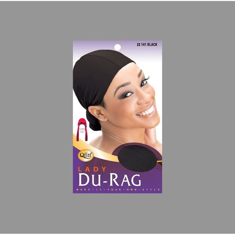 VIP Extensions Qfitt Lady Du Rag  141 Black 141 Headwear