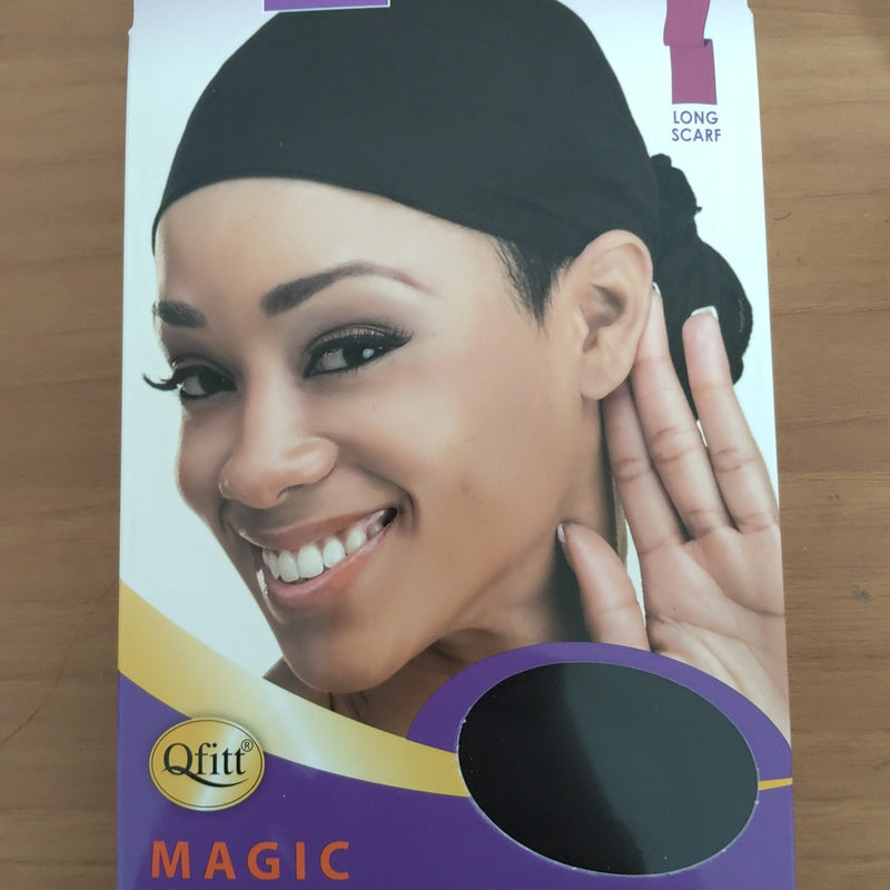 VIP Extensions Qfitt magic scarf 20" × 60".. 130 Black Hair Accessories