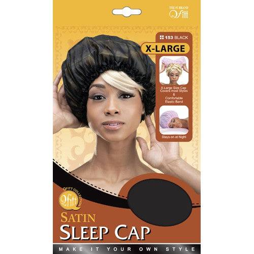 VIP Extensions Qfitt  X-LARGE SATIN SLEEP/BLACK 153 Wig Cap
