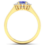 Bids.com 1.92 Carat Genuine Tanzanite and White Diamond 14K Yellow Gold Ring Rings