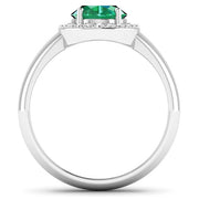 Bids.com 1.87 Carat Genuine Zambian Emerald and White Diamond 14K White Gold Ring Rings