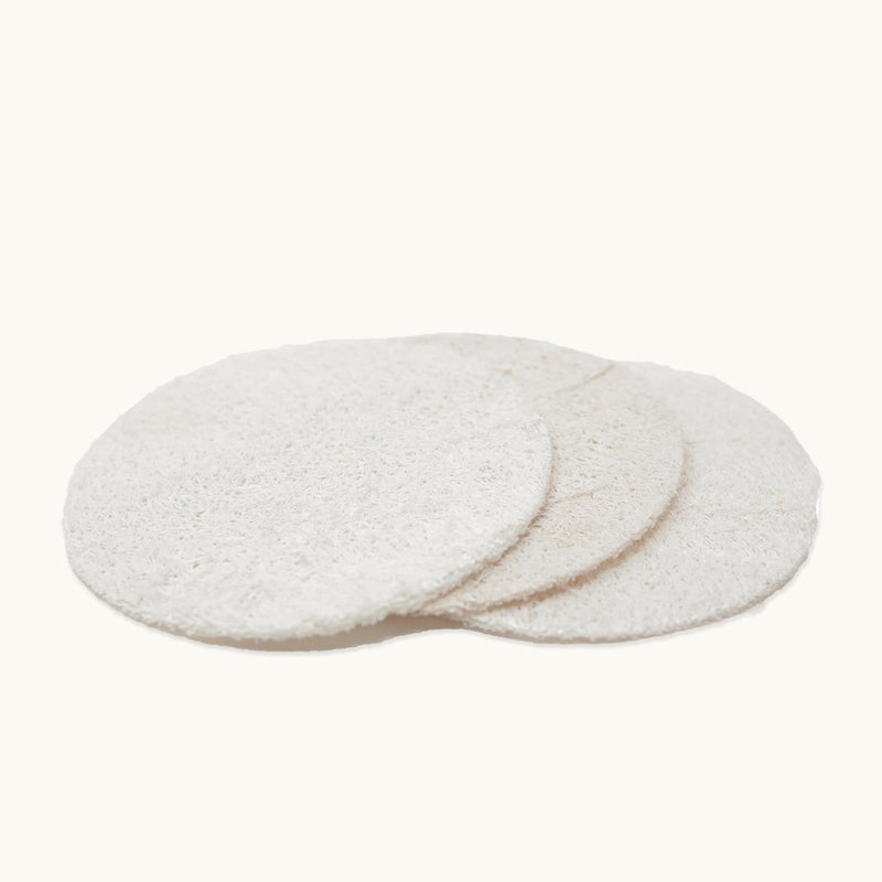 ZeroWasteStore.com Loofah Facial Disc Pack- Exfoliating Loofah Sponge, Round Loofah Disc Skin Care