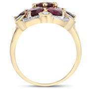 Bids.com 11.22 Carat Genuine Rhodolite and Blue Topaz .925 Sterling Silver Ring Rings